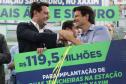 Governador, Ratinho Junior, e prefeito de Curitiba, Eduardo Pimentel