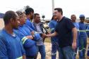 Governador, Ratinho Júnior, com os trabalhadores da obra