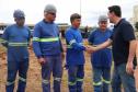 Governador, Ratinho Júnior, com os trabalhadores da obra