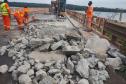 Obras na ponte entre Sertaneja e o município paulista de Assis