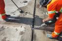 Obras na ponte entre Sertaneja e o município paulista de Assis