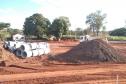 obras do novo trevo rodoviário entre Porto Rico e São Pedro