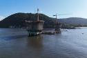 vista aerea da obra da ponte