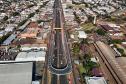 Imagem aérea do viaduto