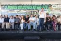 Secretario de Infraestrutura e Logística, Sandro Alex, falando em cima do palco