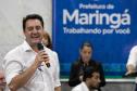 Governador, Ratinho Júnior, falando no microfone