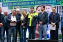 Secretario de Infraestrutura e Logística falando de cima do palco