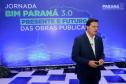 Secretário de Estado de Infraestrutura e Logística do Paraná e presidente do Comitê Gestor BIM, Sandro Alex, concedendo entrevista