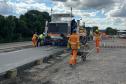 PR-151 entre Ponta Grossa e Palmeira, obra de restauração em concreto (whitetopping)