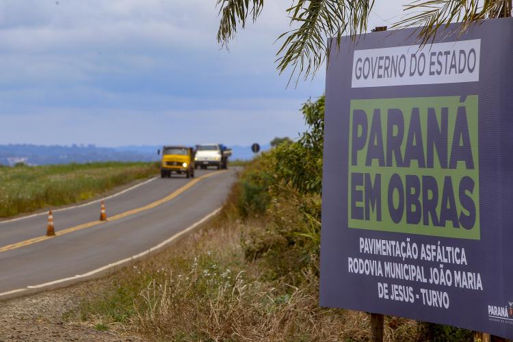 06.05.2021 - Rodovia municipal João Maria de Jesus, em Turvo. Governador Carlos Massa Ratinho Junior Foto Gilson Abreu/AEN