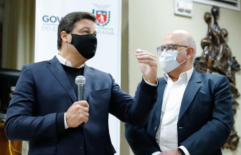 Foi realizado nesta terça-feira (15) o primeiro encontro de uma agenda de reuniões do Grupo de Trabalho do Plano Estadual Ferroviário com prefeitos dos municípios abrangidos pelo projeto da Nova Ferroeste. Foto: Rodrigo Félix Leal / INFRA