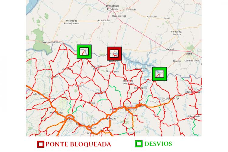 Ponte em Porecatu, na divisa com São Paulo, será interditada para obras a partir do dia 30