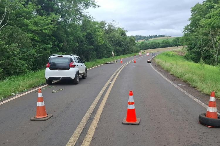 DER/PR orienta o tráfego e planeja obra emergencial na PR-592, em Nova Prata do Iguaçu