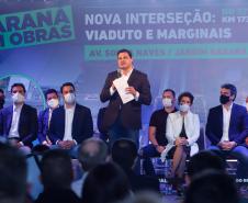 O governador Carlos Massa Ratinho Junior e o Secretário da Infraestrutura, Sandro Alex acompanhados do diretor-geral do DER, Fernando Furiatti inauguraram nesta terça-feira (10) o Viaduto do Sabará, no quilômetro 173 da rodovia BR-373, em Ponta Grossa, nos Campos Gerais. Foto: Rodrigo Félix Leal / InfraPR 