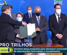 A solicitação foi oficializada pelo diretor-presidente da Ferroeste, André Gonçalves, no lançamento do programa de Autorizações Ferroviárias Por Trilhos, no Palácio do Planalto. Reprodução