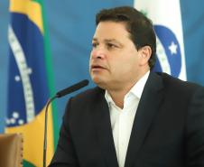 O governador Carlos Massa Ratinho Junior e secretários de Estado apresentam nesta sexta-feira (26), em conjunto com a Polícia Rodoviária Federal, detalhes do plano de operação para o fim da concessão das rodovias paranaenses, que ocorre neste final de semana. - 26/11/2021 - Foto:Rodrigo Félix Leal /InfraPR