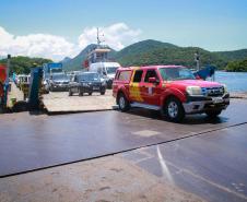 Uma nova empresa será responsável pela operação do ferry boat de Guaratuba, no Litoral, a partir da 0h01 desta quinta-feira (10). O diretor-geral do Departamento de Estradas de Rodagem (DER/PR), Fernando Furiatti, anunciou nesta quarta-feira (9) o contrato de caducidade com a atual concessionária que opera a travessia. Foto: Gabrielly Pontes/CGE