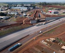 Obra do novo Trevo Cataratas de Cascavel chega a 80% de conclusão -  Foto: DER-PARANÁ