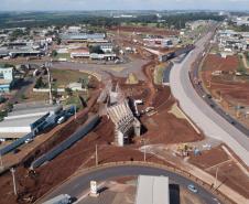 Obra do novo Trevo Cataratas de Cascavel chega a 80% de conclusão -  Foto: DER-PARANÁ