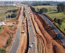 Duplicação da BR-277 em Guarapuava desvia tráfego de veículos para as marginais Foto: Ari Dias/AEN