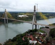 Ponte da Integração em Foz do Iguaçu tem 95,5% das obras concluídas -  Foto: DER/PARANÁ