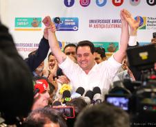 Ratinho Junior é reeleito com 69,6% dos votos e apoio de mais de 4 milhões de paranaenses Foto: Rodrigo Félix Leal / SEIL