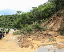 Após chuvas intensas, três rodovias do Litoral têm pontos com bloqueio Foto: Rodrigo Félix Leal / Seil