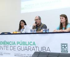 Em audiência pública, Governo debate com população obras da Ponte de Guaratuba - Foto: Rodrigo Félix Leal/SEIL