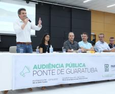 Segundo dia de audiência pública da Ponte de Guaratuba tem ampla participação popular Foto: Rodrigo Felix Leal/SEIL