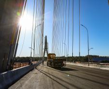Nova ponte Brasil-Paraguai, em Foz do Iguaçu, está quase finalizada. Foto: Rodrigo Félix Leal / SEIL