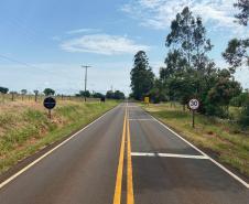 DER-PR reforça sinalização de rodovia entre São João do Caiuá e Santo Antônio do Caiuá Foto: DER