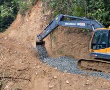 Mesmo com as chuvas, obras na Estrada da Graciosa seguem em ritmo avançado Foto: DER