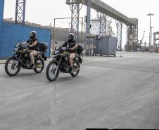 Com maior mobilidade, novas motos reforçam segurança nos portos do Paraná Foto: Claudio Neves/Portos do Paraná