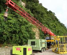 Obra de recuperação da BR-277 no Litoral entra na fase de contenção definitiva  Foto: Rodrigo Félix Leal / SEIL