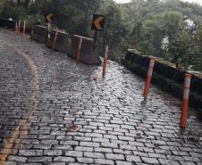 DER libera Estrada da Graciosa; chuvas e monitoramento das encostas podem levar a novos bloqueios - Foto: DER