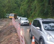 DER libera Estrada da Graciosa; chuvas e monitoramento das encostas podem levar a novos bloqueios - Foto: DER