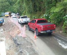 DER libera Estrada da Graciosa; chuvas e monitoramento das encostas podem levar a novos bloqueios - Foto: DER