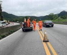 DER/PR chega à fase final das obras no km 41 da BR-277, no Litoral Foto: DER