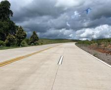 Obra emblemática do Sudoeste, Whitetopping da PRC-280 recebe últimos ajustes Foto: DER