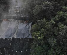 Análise indica reforços na contenção do km 41 da BR-277; obra termina dia 15 Foto: DER