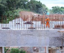 Obra na Rodovia dos Minérios tem avanços na construção de viadutos e pontes Foto: Rodrigo Félix Leal/SEIL-PR