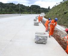 Obra na Rodovia dos Minérios tem avanços na construção de viadutos e pontes Foto: Rodrigo Félix Leal/SEIL-PR