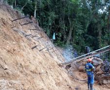 Obras emergenciais na Estrada da Graciosa avançam com contenção e sondagens Foto: DER
