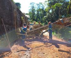 Obras emergenciais na Estrada da Graciosa avançam com contenção e sondagens Foto: DER