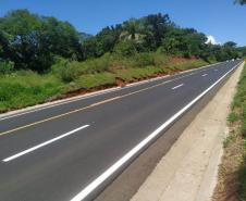 Obras de ampliação da PRC-280 com terceiras faixas são concluídas Foto: DER