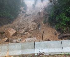 Estrada da Graciosa é fechada temporariamente devido ao excesso de chuvas Foto: DER