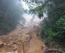 Estrada da Graciosa é fechada temporariamente devido ao excesso de chuvas Foto: DER