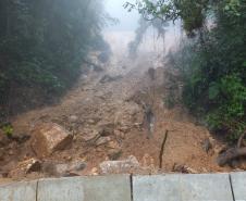 Estrada da Graciosa é fechada temporariamente devido ao excesso de chuvas Foto: DER