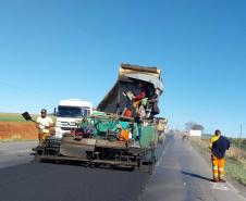 Rodovia entre Wenceslau Braz e Jaguariaíva começa a receber conservação Foto: DER-PR