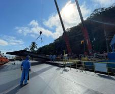 Substituição de ponte flutuante na travessia do Ferry Boat de Guaratuba Foto: DER-PR